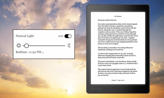 ComfortLight Pro blu-light control in Kobo Aura One and Kobo Aura H2O 2017