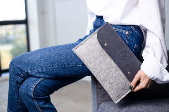 Felt and leather iPad Pro 11-inch trendy sleeve