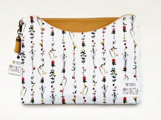 Custom handmade fabric iPad Air 5, 4 and 3 sleeve with floral pattern
