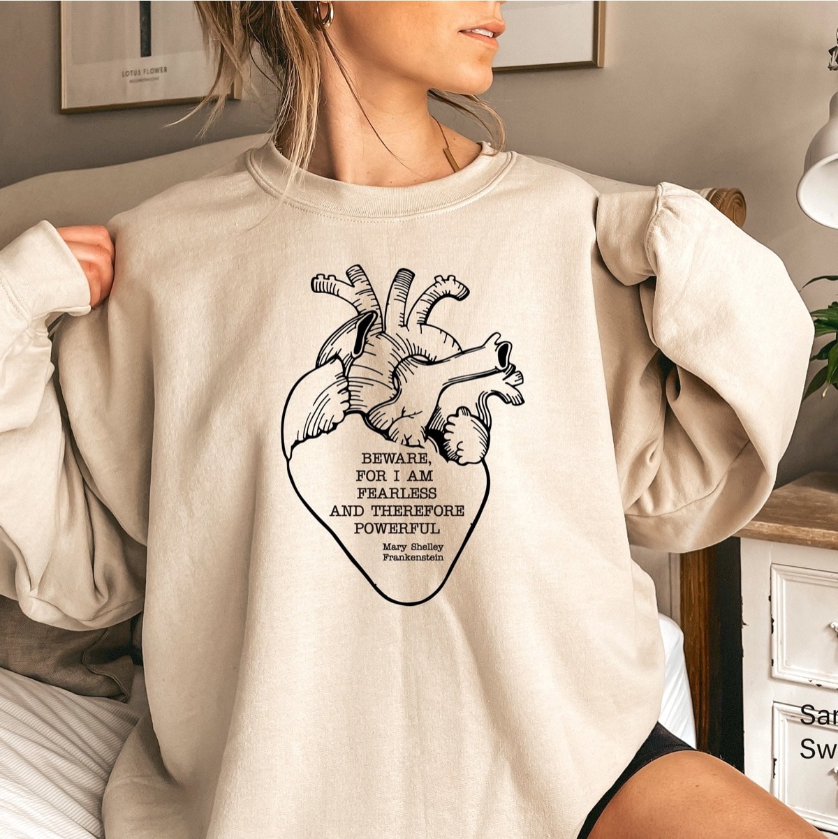 Frankenstein quote sweatshirt - best apparel for bookworms