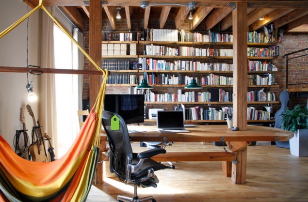Industrial home library and study room