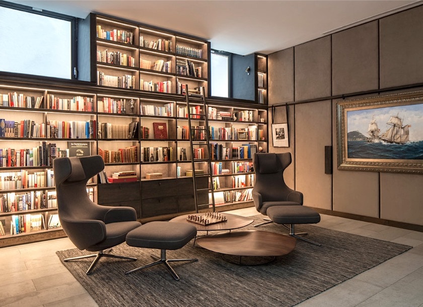 Library area in a contemporary house - examples of best home libraries