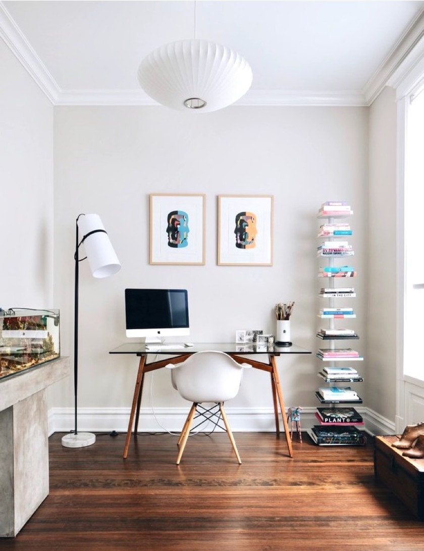 Minimalist spacious modern home office - best home library designs