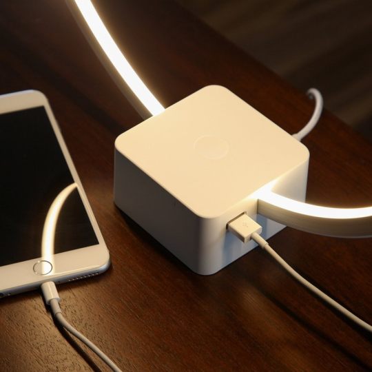 Nightstand lamp with USB charger - best tech gifts