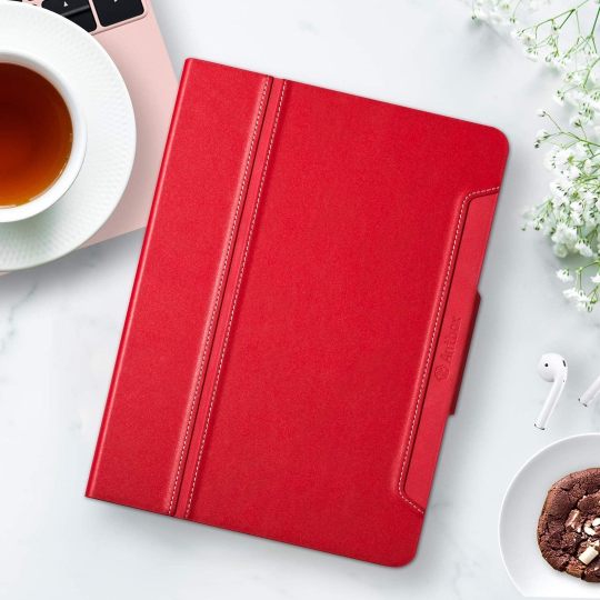 Premium faux leather iPad Air 5 folio case with flexible back