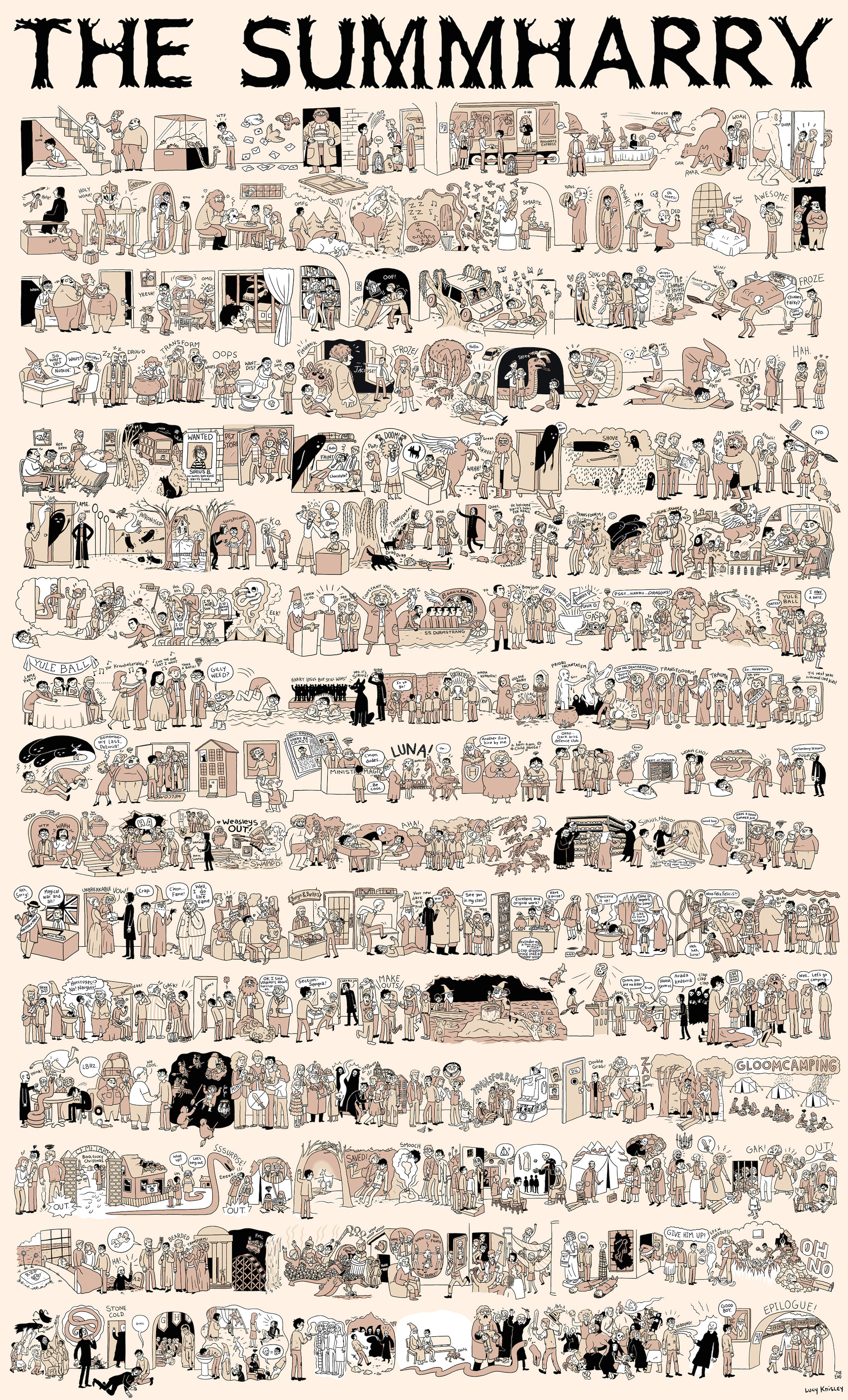 The SummHarry - the entire plot of Harry Potter summarized in one chart