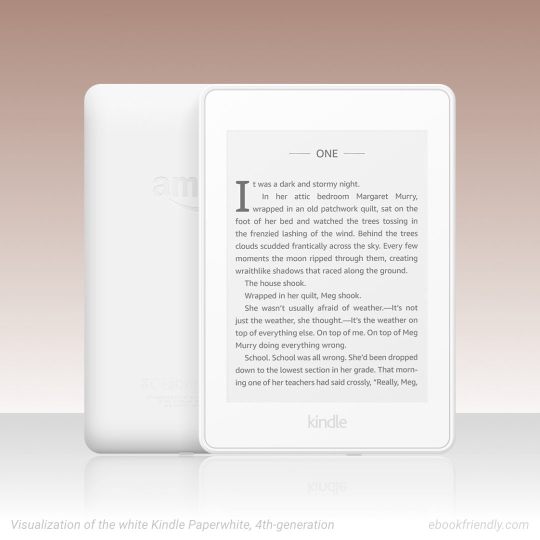 White Kindle Paperwhite 4 - visualization by Piotr Kowalczyk, Ebook Friendly